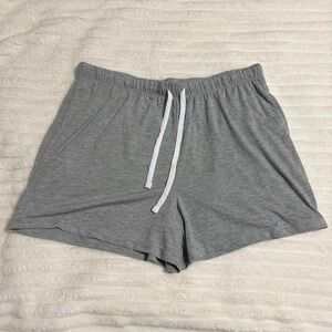 Gray Casual Knit Shorts Drawstring Size Large